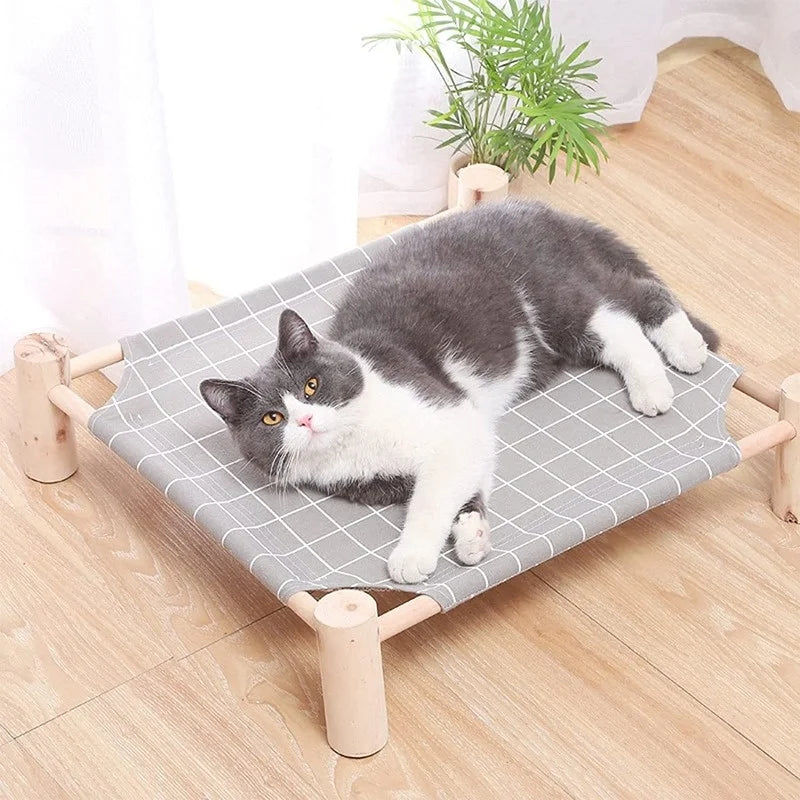 Pet Hammock Bed  Wooden/Elevated/Cooling/Detachable/Portable