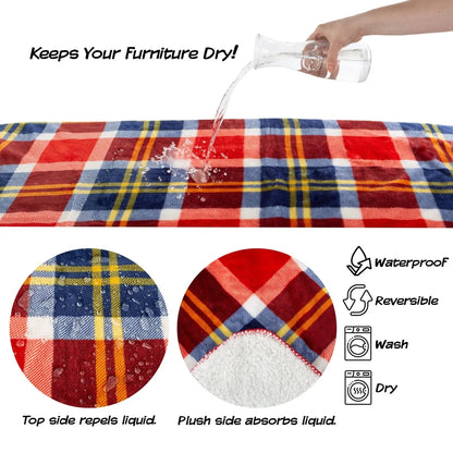 Waterproof Reversible Pet Blanket Furniture Protector Throw
