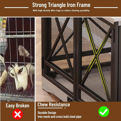 Dog Crate Furniture, Double Doors, Decorative End Table