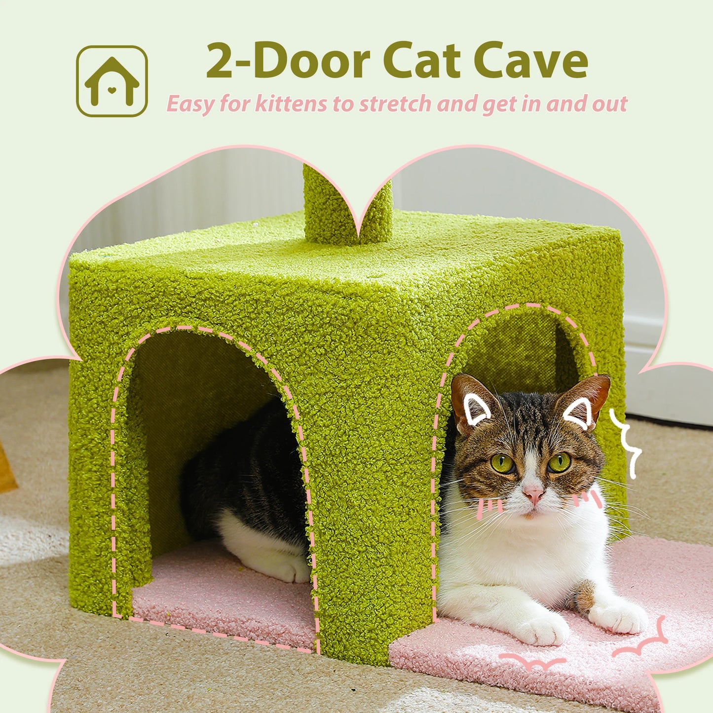 Flower Cat Tree/Hammock/Sisal Scratching Posts/Pink Perch