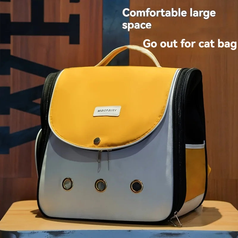 Portable Large-Capacity Pet Backpack, Double-Shoulder, Breathable