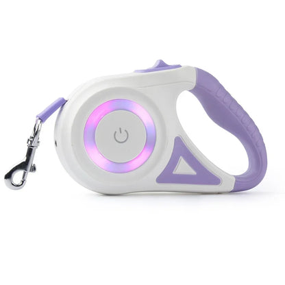 Automatic Retractable Dog Leash Led Flashlight Durable Adjustable