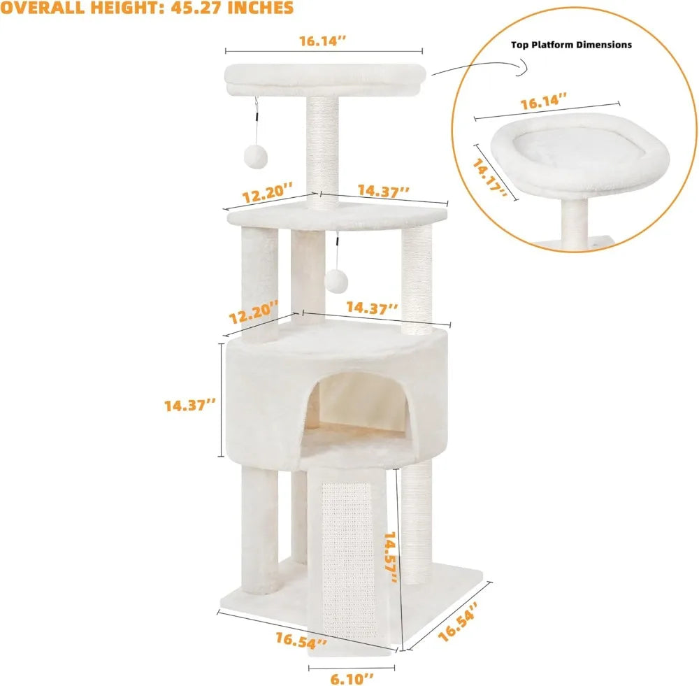 Cat Tower with Scratching Post, Scratching Board and Cat Toys