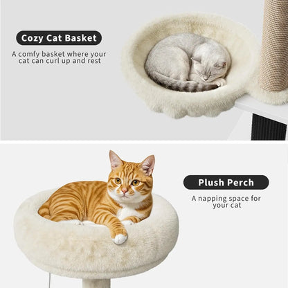 Litter Box Enclosure with Cat Tree Tower 2-in-1