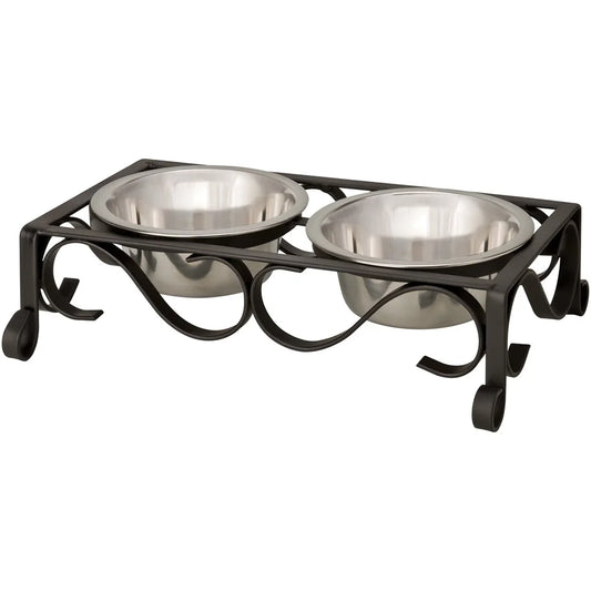 Removable Stainless Steel Bowls Bacteria Resistant Wrought Iron Frame