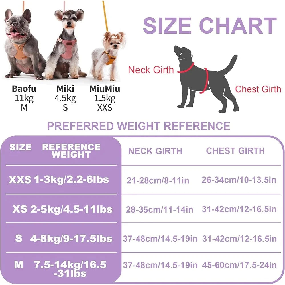 Adjustable Harness Pet Vest With Leash Breathable