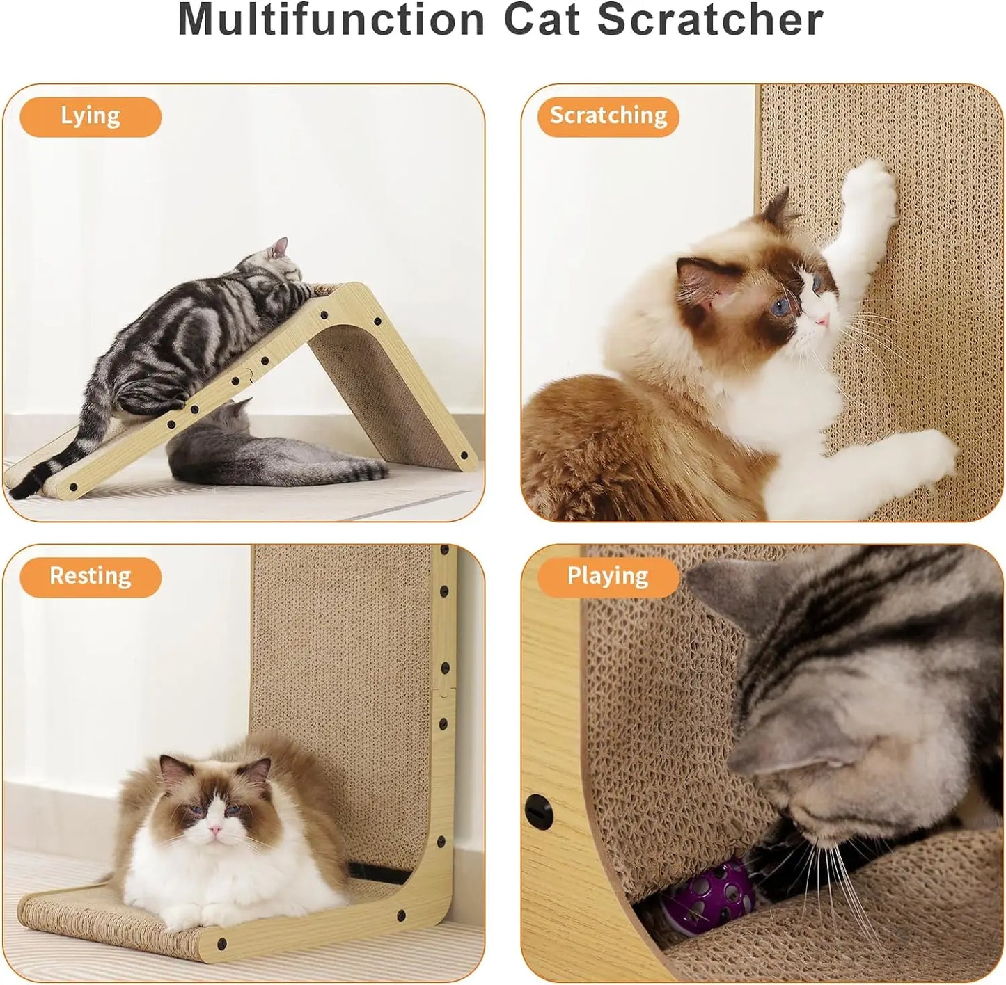 L Shape Cat Scratcher, 23.6 Inch, Protecting Furniture, Cardboard