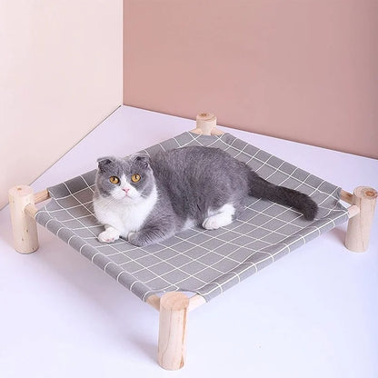 Pet Hammock Bed  Wooden/Elevated/Cooling/Detachable/Portable