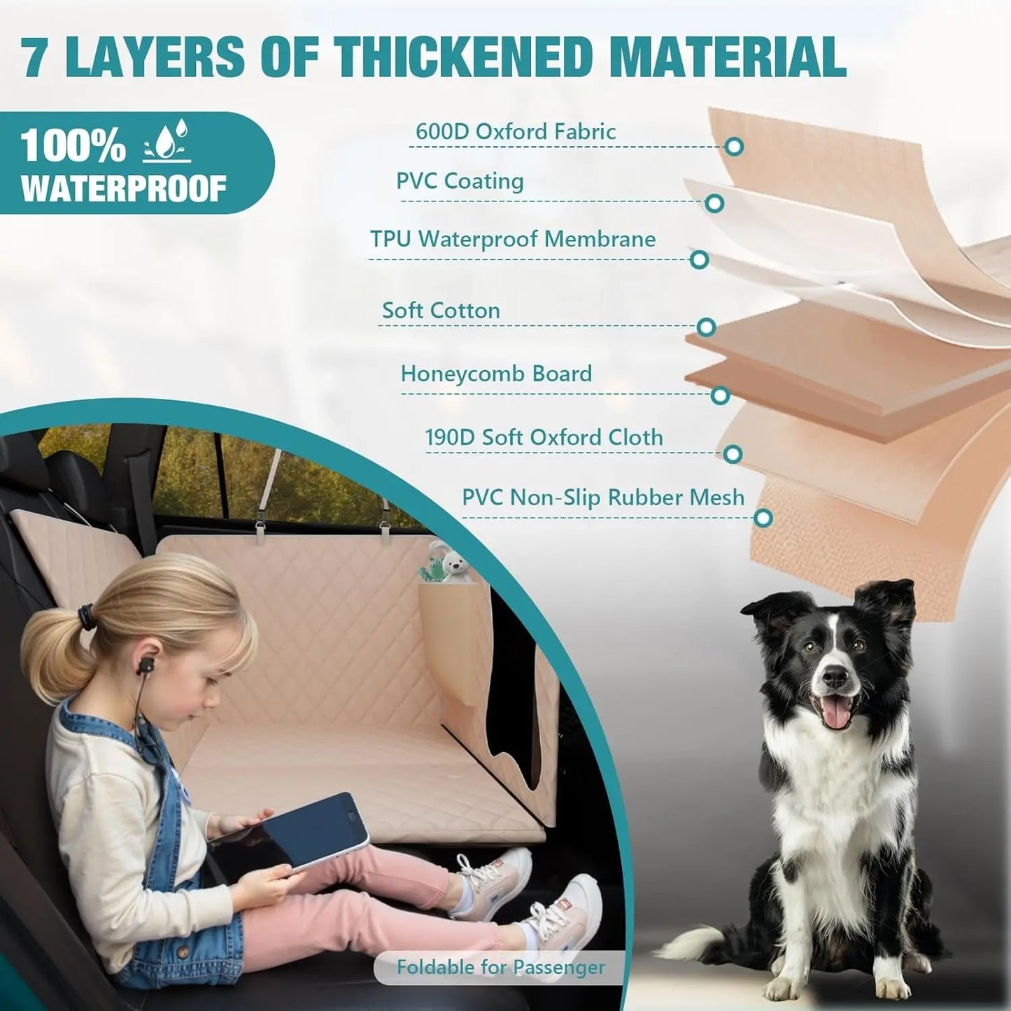 Waterproof Car Seat Cover, Non-Slip & Scratchproof