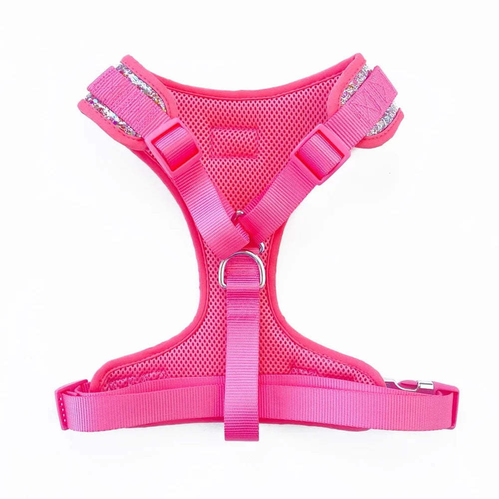 Adjustable Pink Confetti Dog Harness Small Dogs