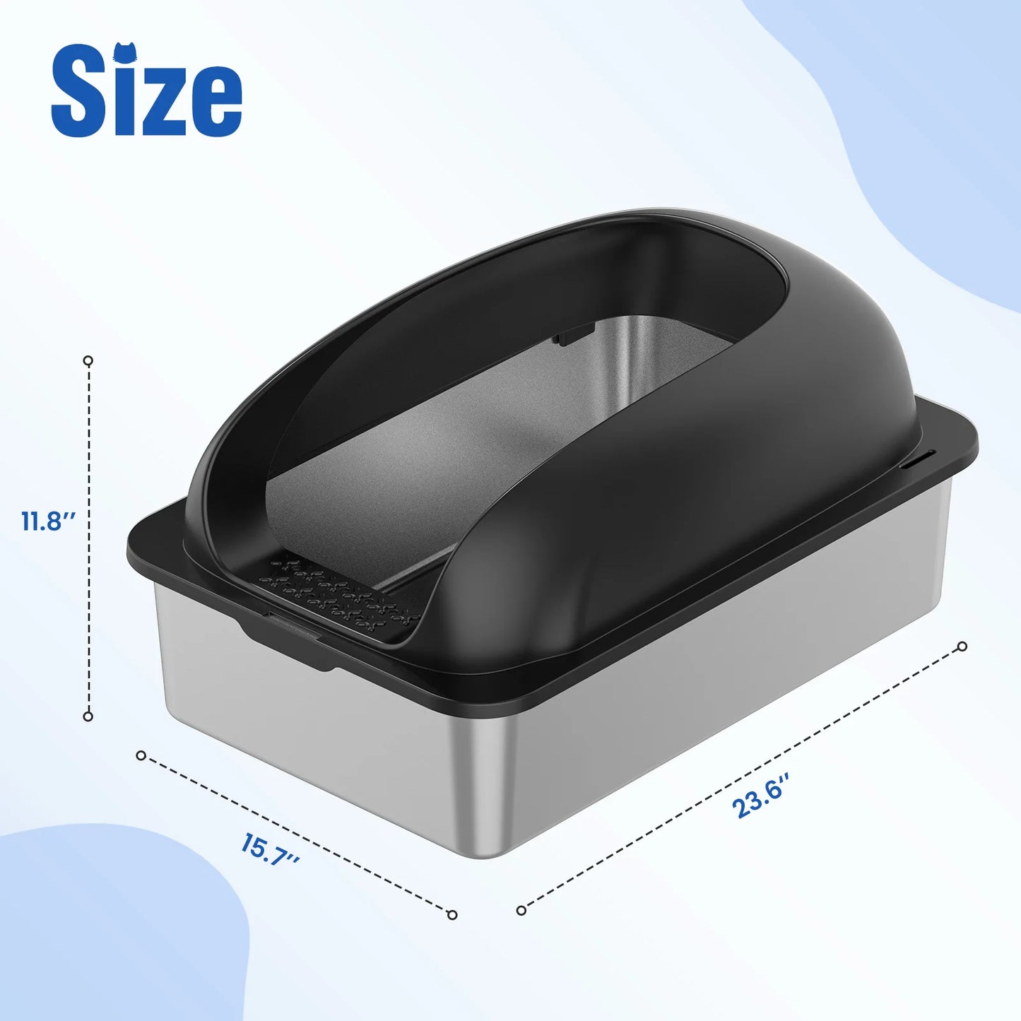 Cat Litter Box for Big Cats Anti-Urine Leakage Scoop and Mat Included