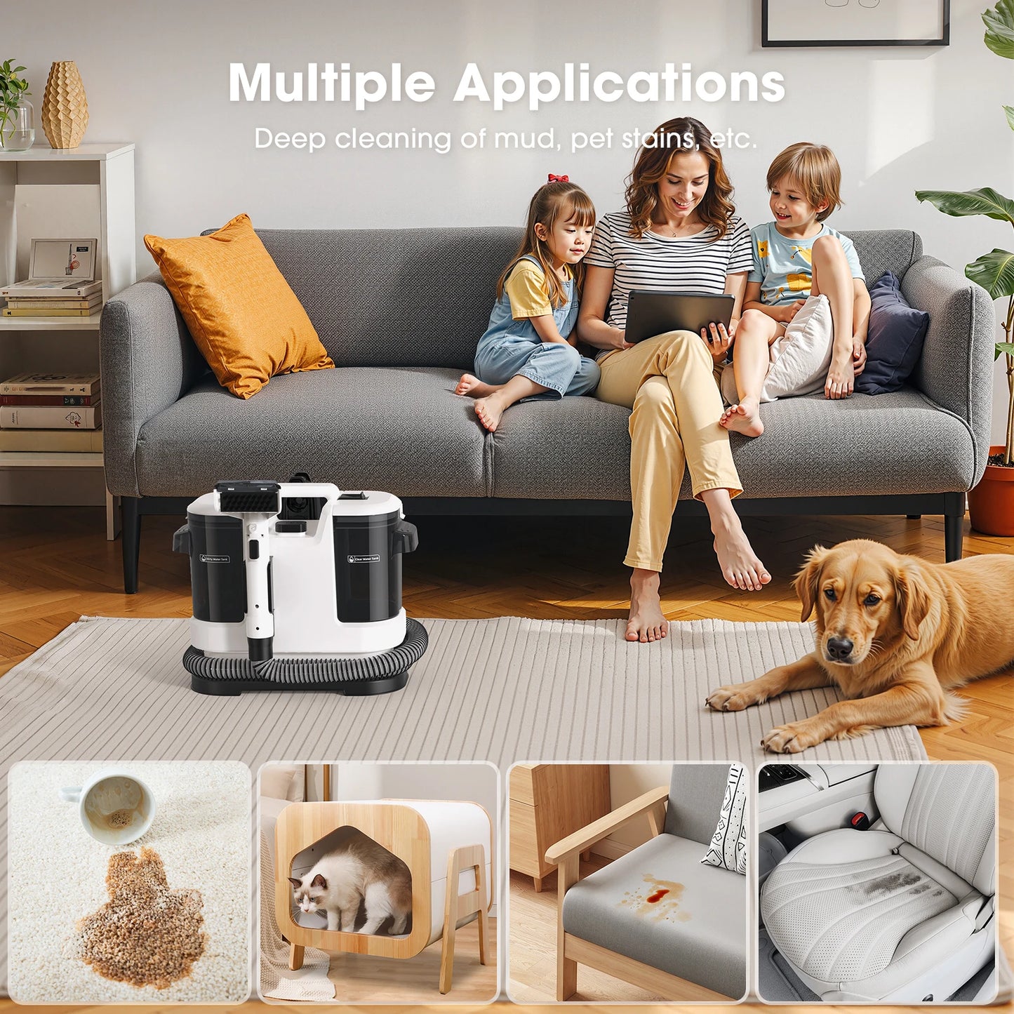 Multi-Purpose Portable Carpet Cleaner Machine for Pet Hair