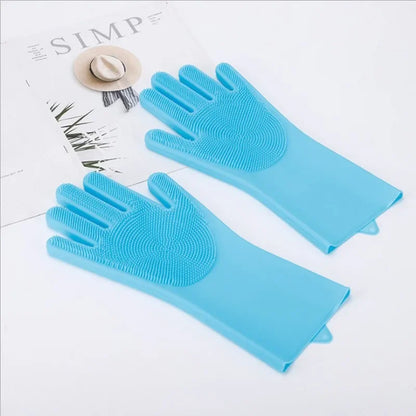 Silicone Pet Hair Removal Gloves Shower Anti-bite Massage
