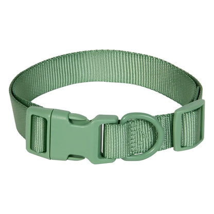 Adjustable Polyester Dog Collar with D-Ring Leash Attachment