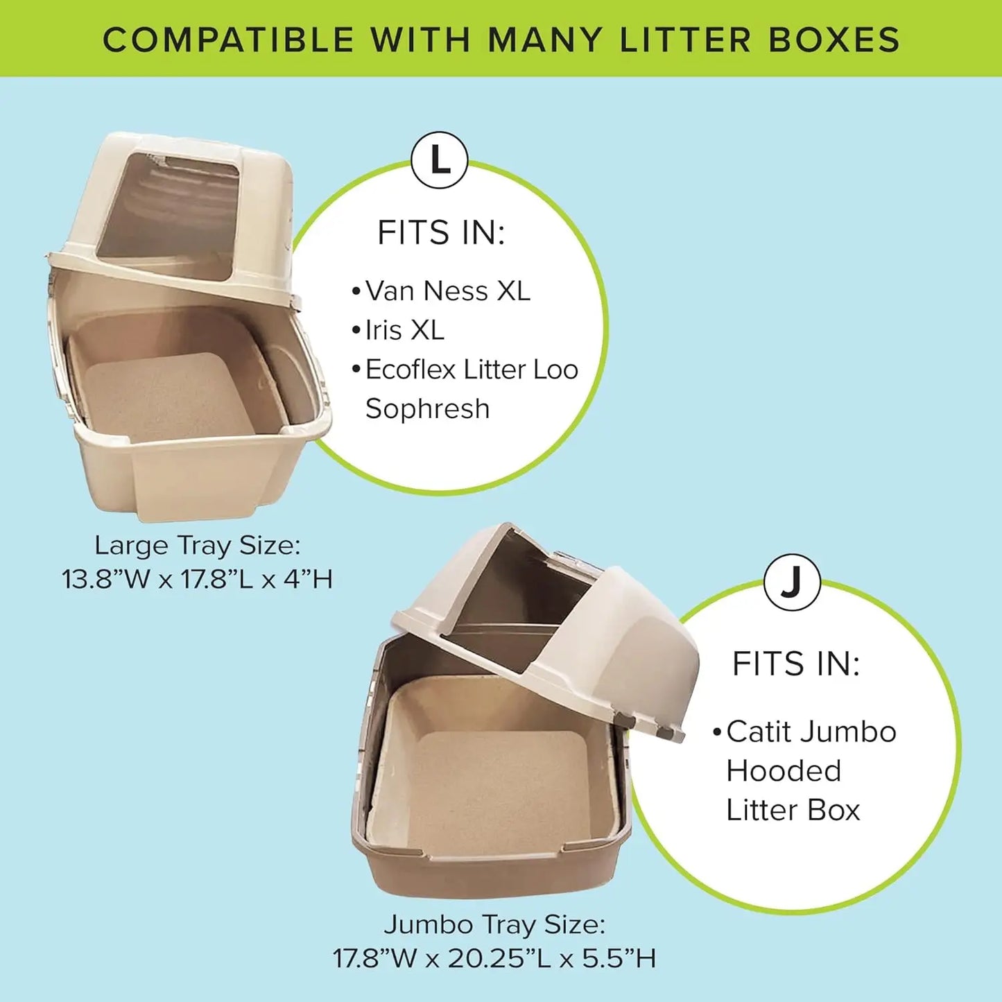 Disposable Cat Litter Box, Sustainable, Clean - Large, 6-Pack