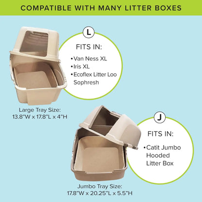 Disposable Cat Litter Box, Sustainable, Clean - Large, 6-Pack