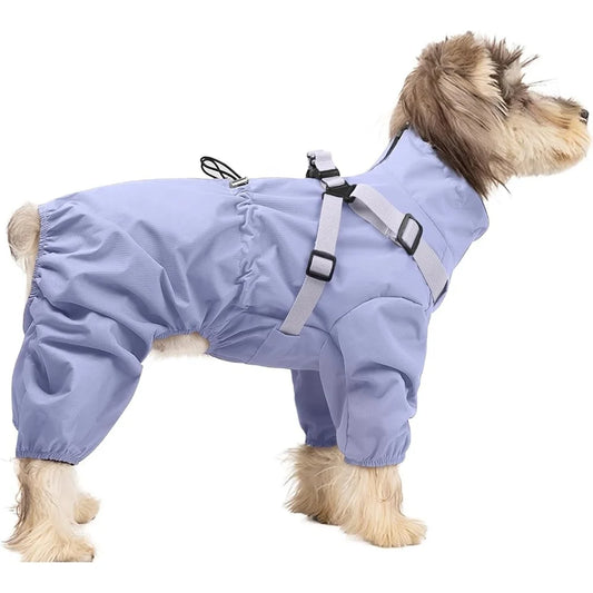 Dog Raincoat with Harness Small Adjustable Design