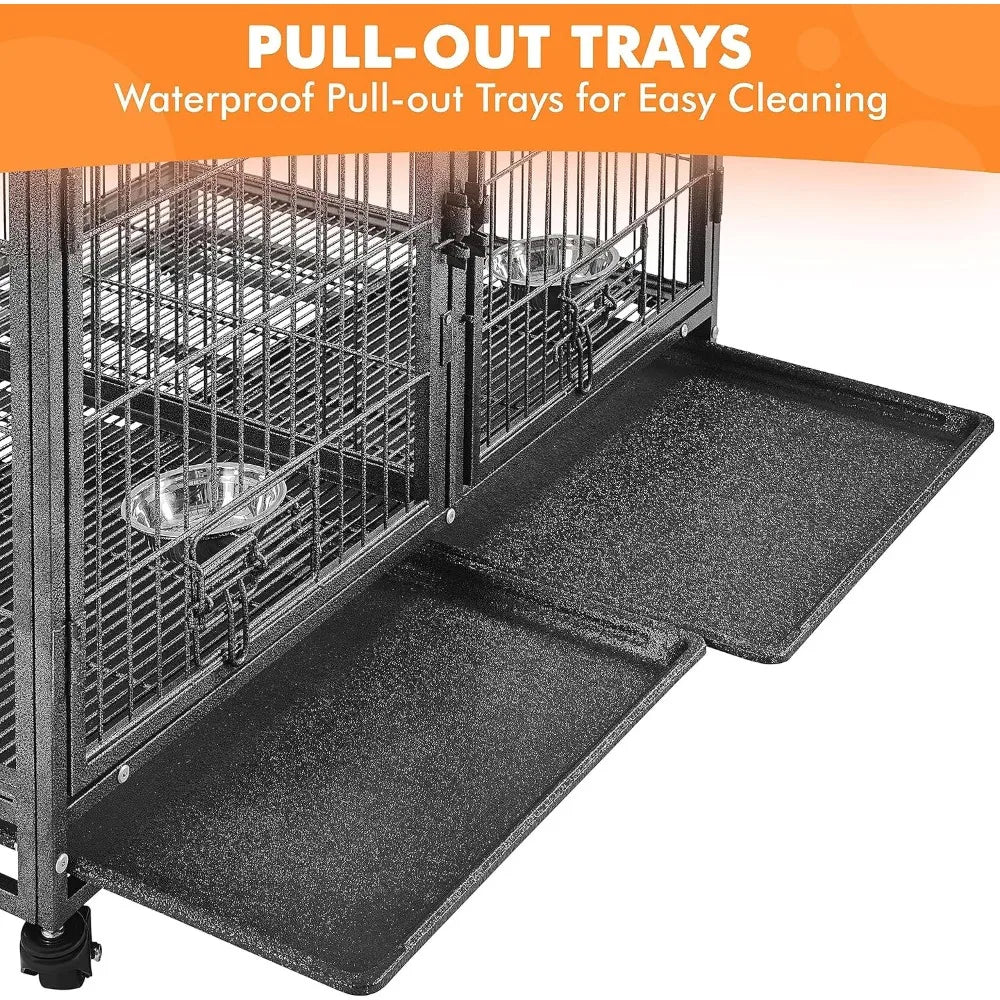 Stackable Dog Crate 42'' Heavy Duty Large Dog Crate