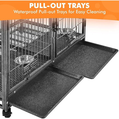 Stackable Dog Crate 42'' Heavy Duty Large Dog Crate