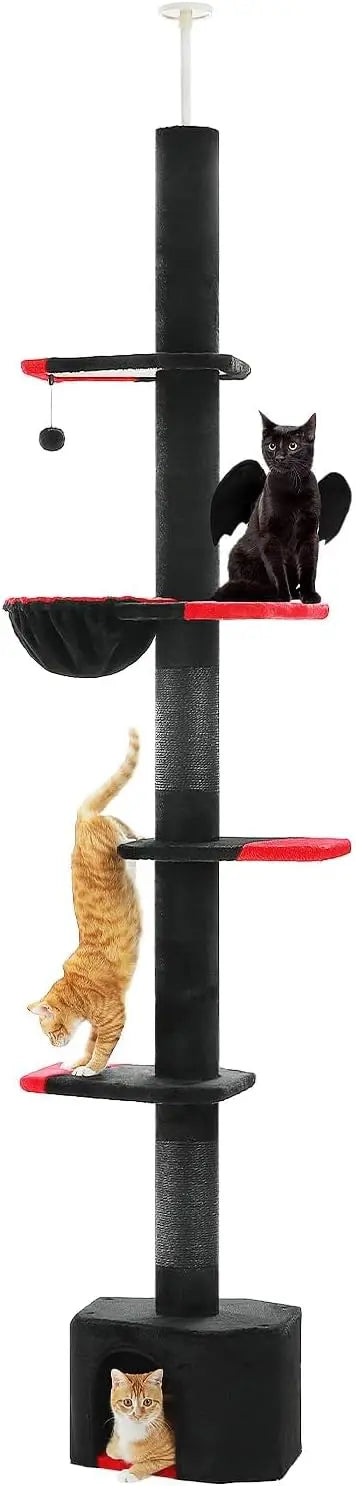 Floor to Ceiling Cat Tower with Adjustable Height