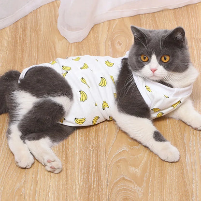 Cat Recovery Suit for Abdominal Skin Anti Licking Pajamas