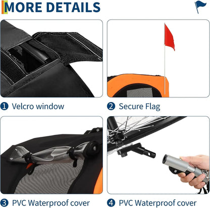 Pet Bicycle Carrier Easy Folding Cart
