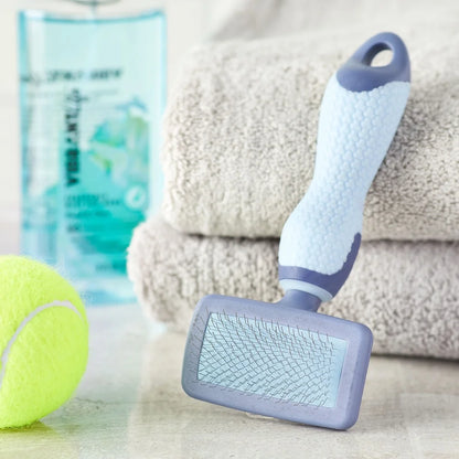 Plastic Dog Slicker Grooming Brush Flexible Bristles