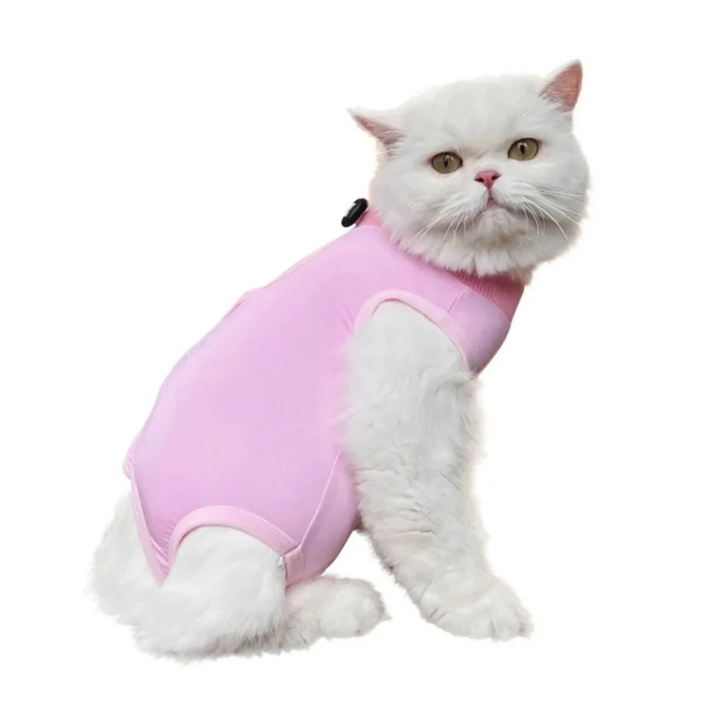 Highly Elastic Adjustable Cat Neutering Recovery Clothes for Post-surgery