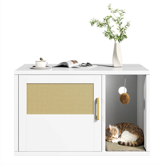 Cat Litter Box Cabinet Multifunctional Washroom End Table