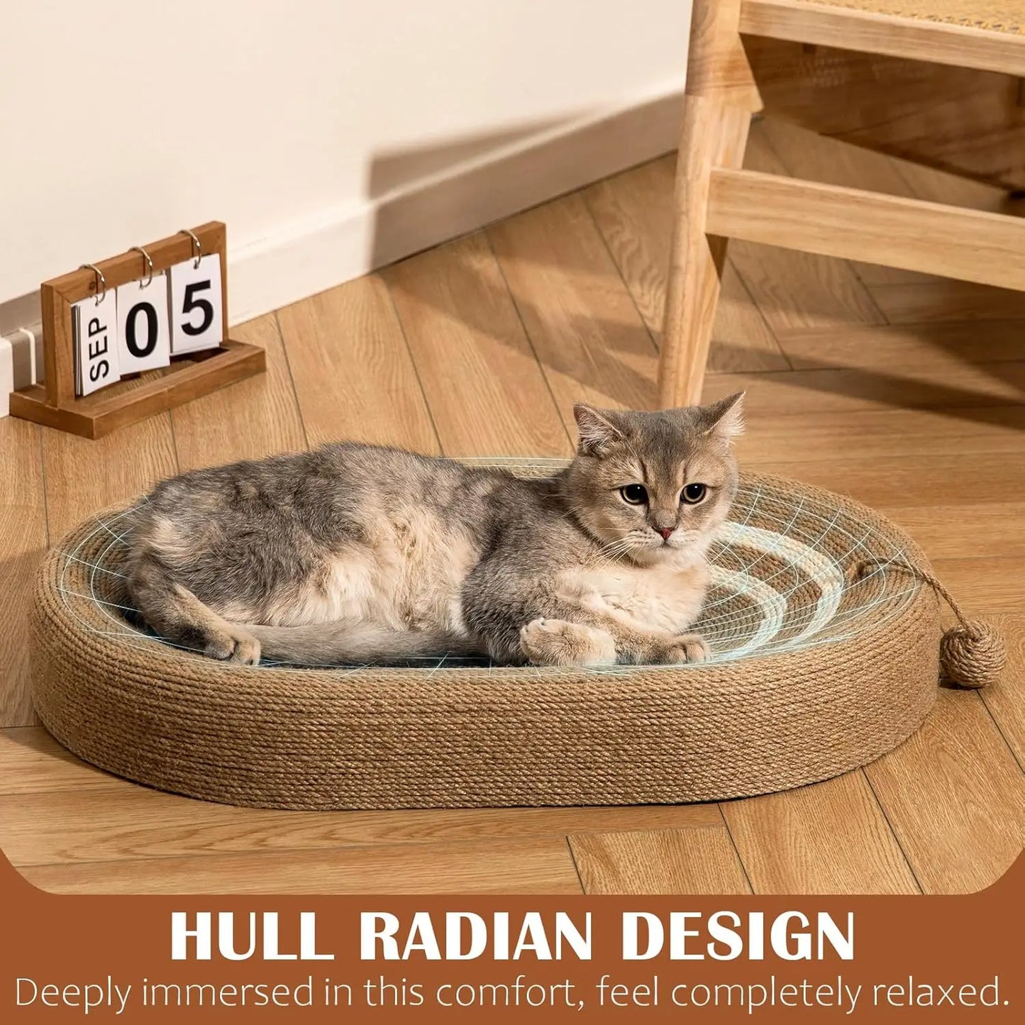 Cat Scratching Bed, Oval 25inch Extra-Large Durable