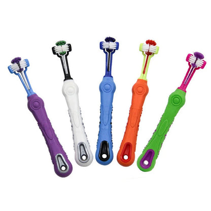 Three Sided Pet Toothbrush Multi-angle Toothbrush Cleaning