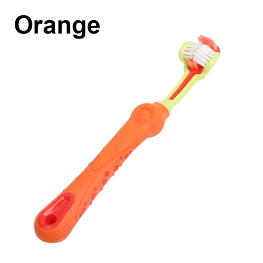 Three Sided Pet Toothbrush Multi-angle Toothbrush Cleaning