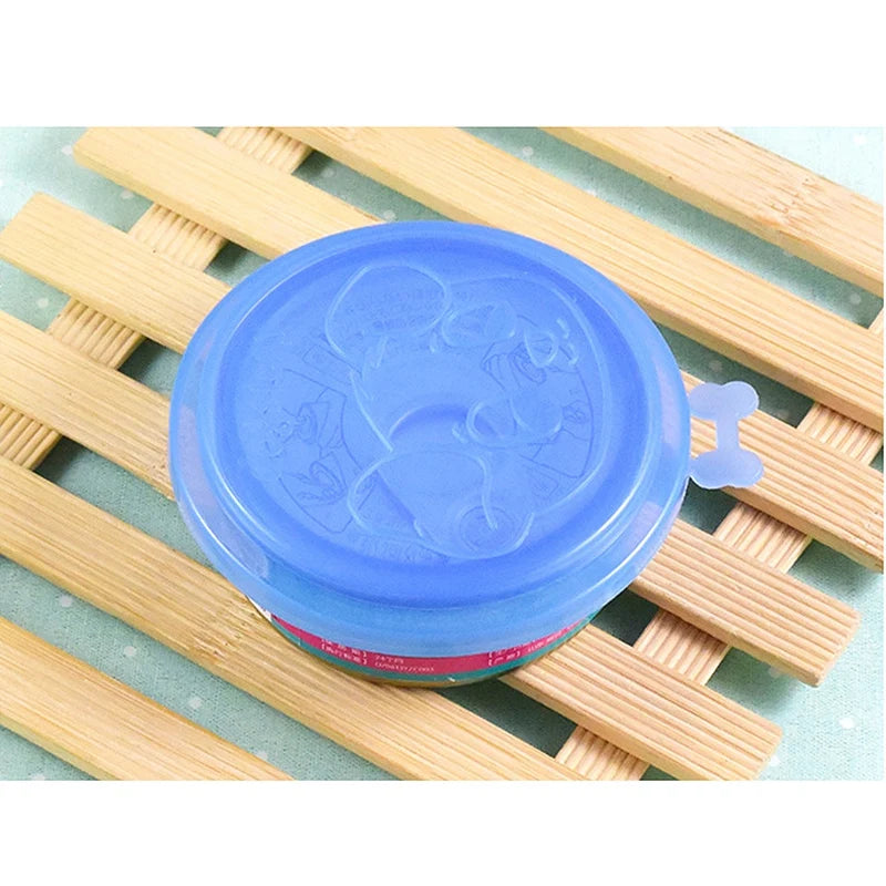 2 Pcs Reusable Pet Can Food Covers Random Color