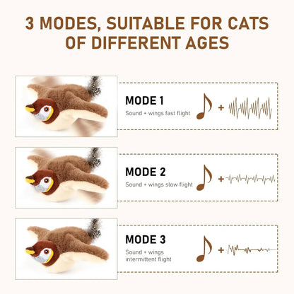 "Rechargeable Flapping Bird Toy - Interactive With Catnip,