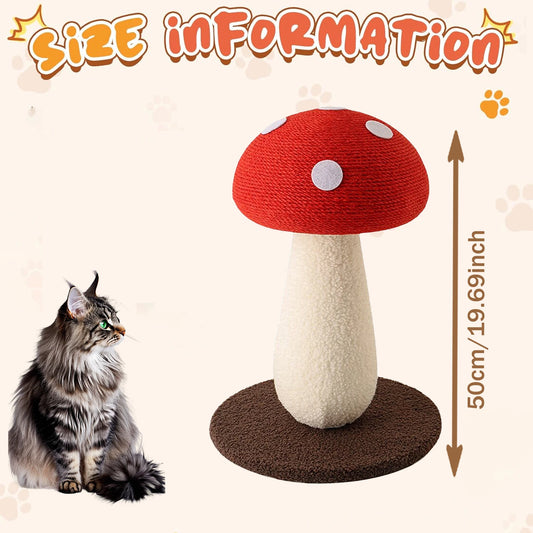 Cute Mushroom-Shaped Cat Tower Scratching Board