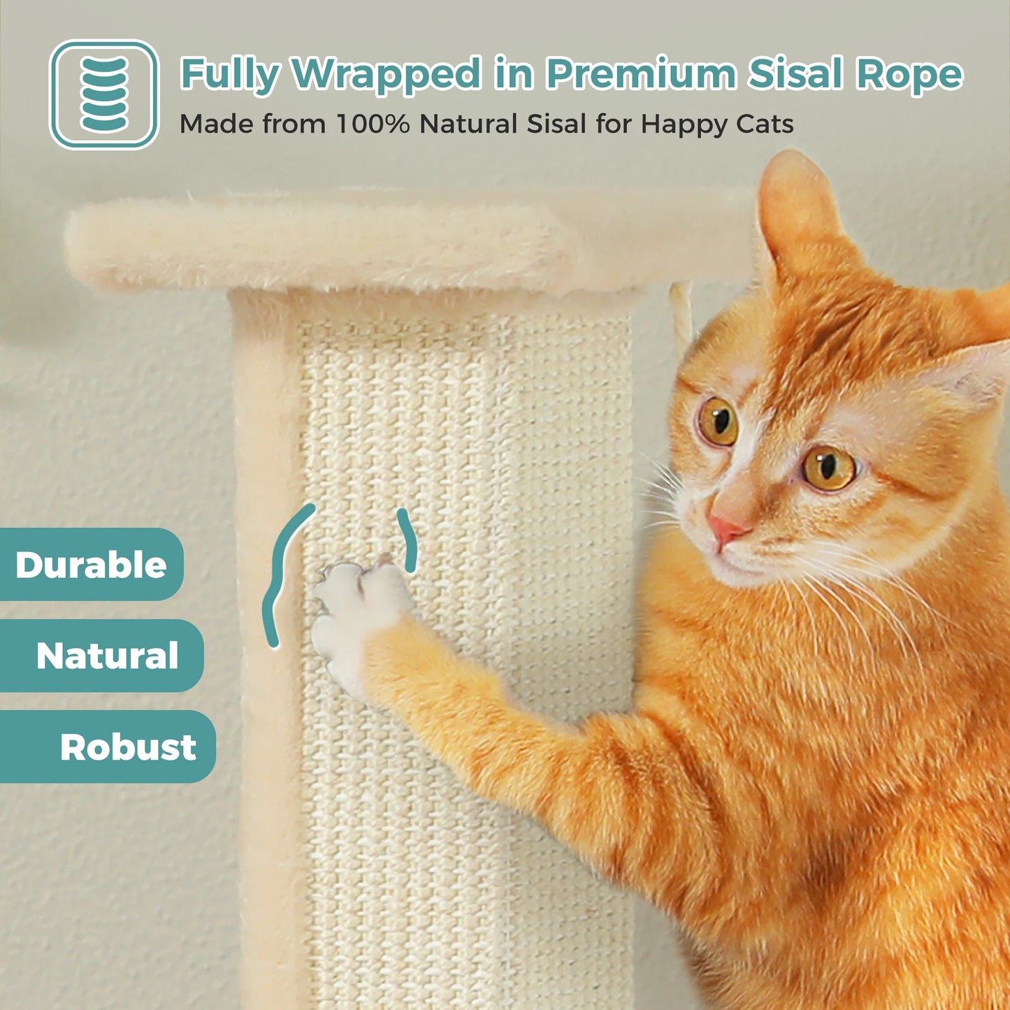 Ultimate Scratch Post with Woven Sisal Dangling Ball