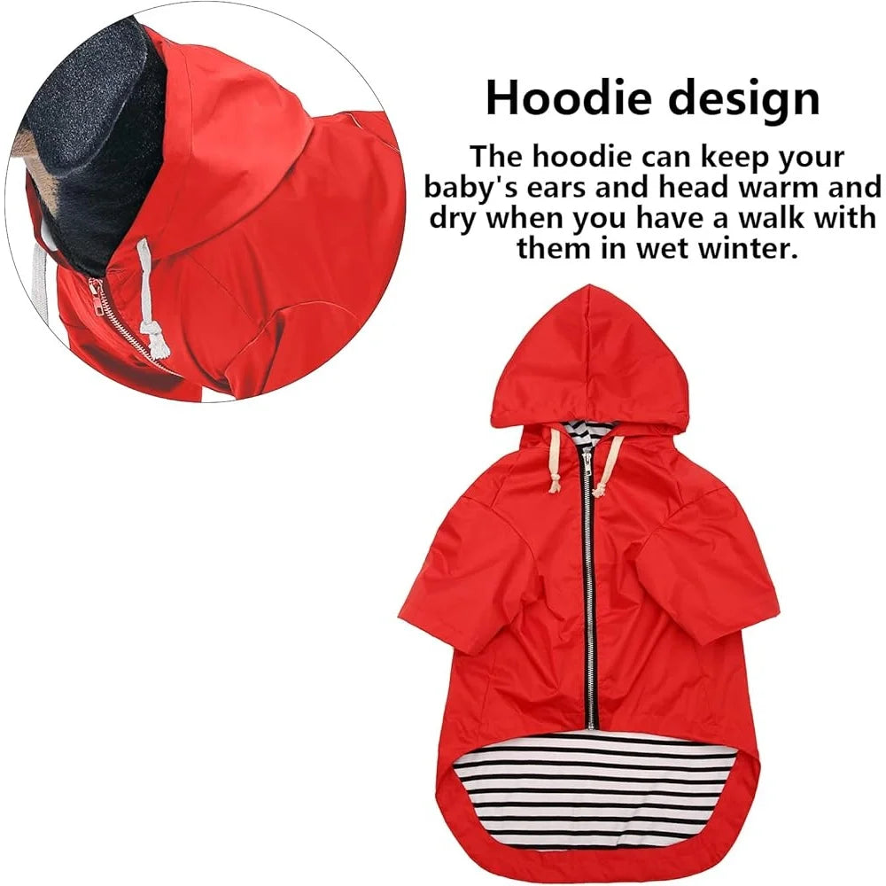 Dog Raincoat Small Medium Storage Pocket Adjustable