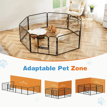 8 Panel Dog Fence Exercise for Yard Heavy Duty