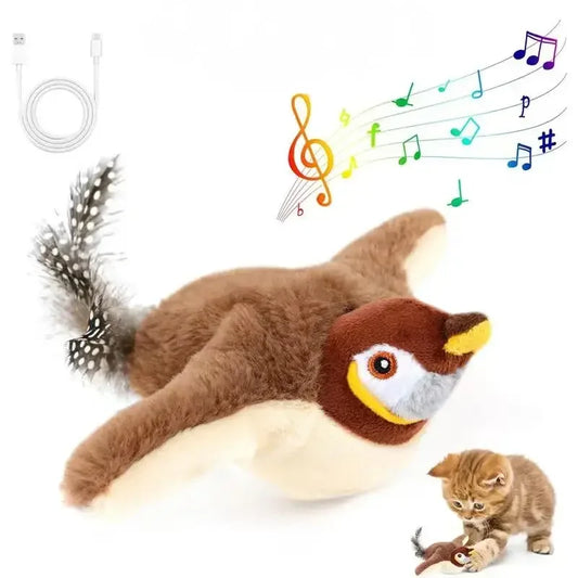 "Rechargeable Flapping Bird Toy - Interactive With Catnip,