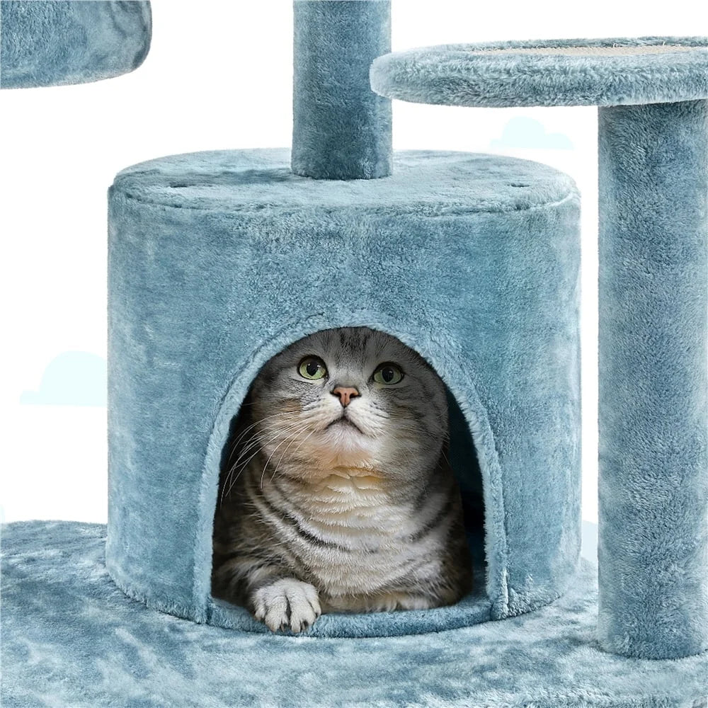 Ocean-themed Cat Tree 72.5 Inch Multi-Level Tower