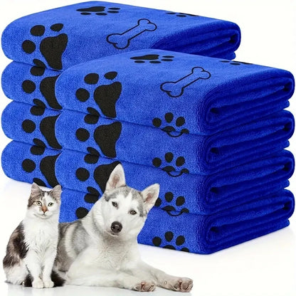 2pcs Soft Microfiber Absorbent Pet Bath & Grooming Towels