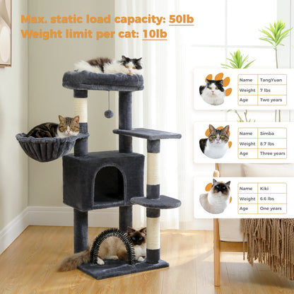 Cat Tower Condo with Perch Cozy Hammock