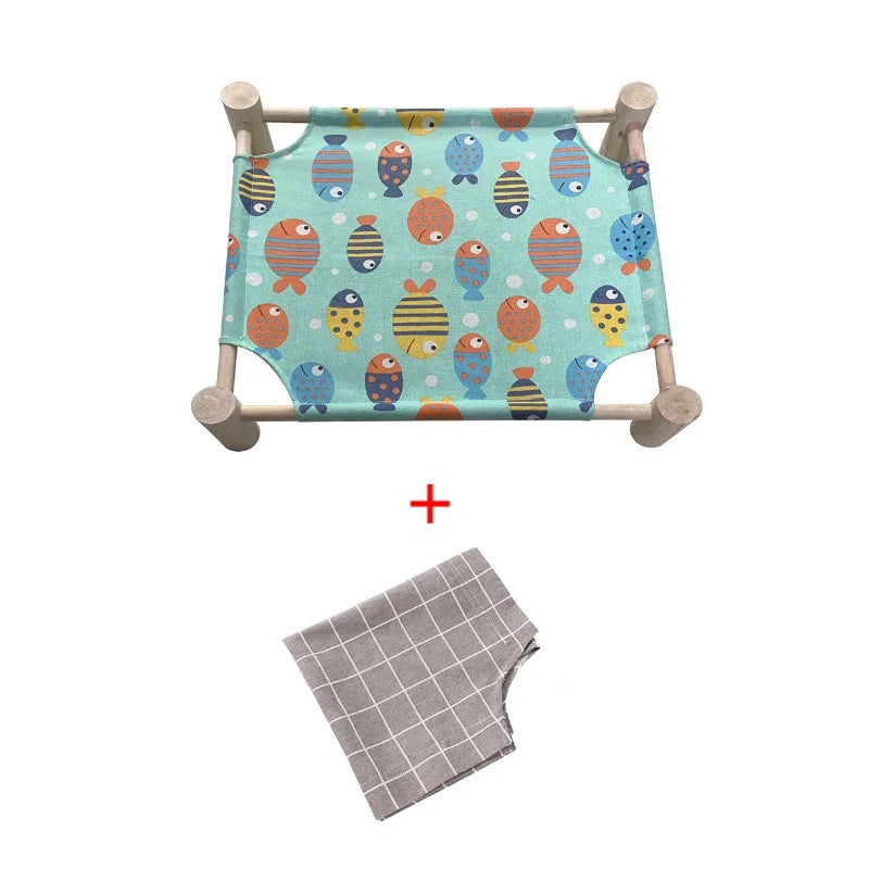 Pet Hammock Bed  Wooden/Elevated/Cooling/Detachable/Portable