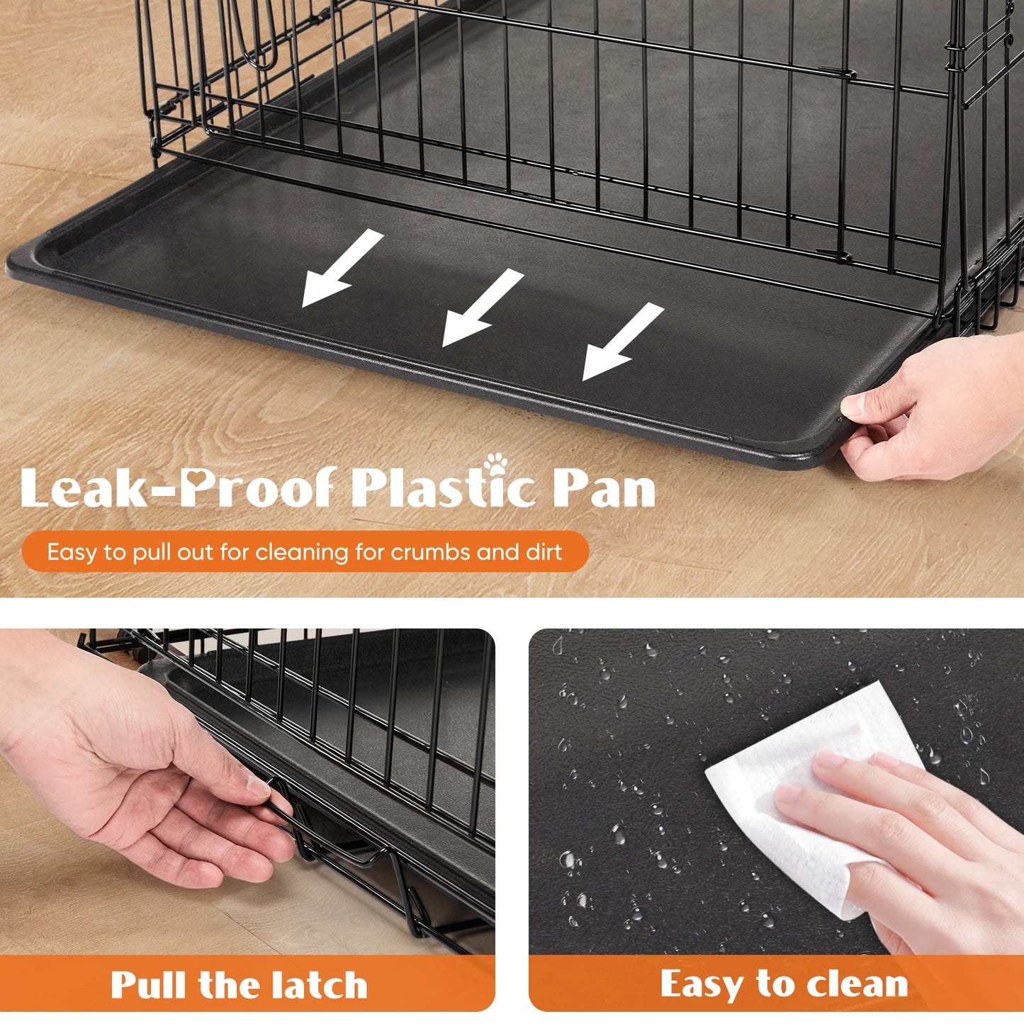 Plastic Leak-Proof Pan Tray Large Kennel
