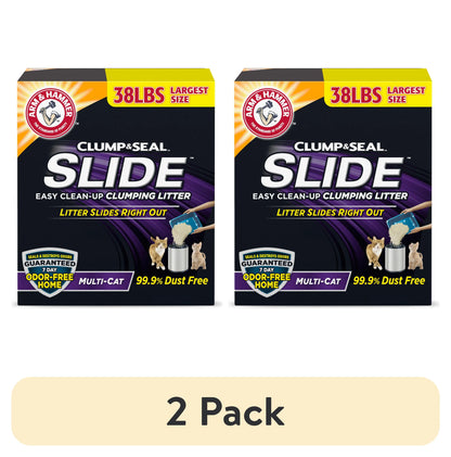 (2 or 1 pack) ARM & HAMMER Clump & Seal SLIDE Cat Litter
