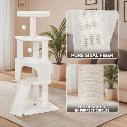 Cat Tower with Scratching Post, Scratching Board and Cat Toys