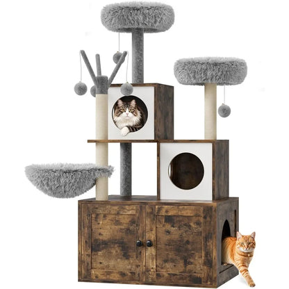 Cat Tree with Litter Box, Tower Condo