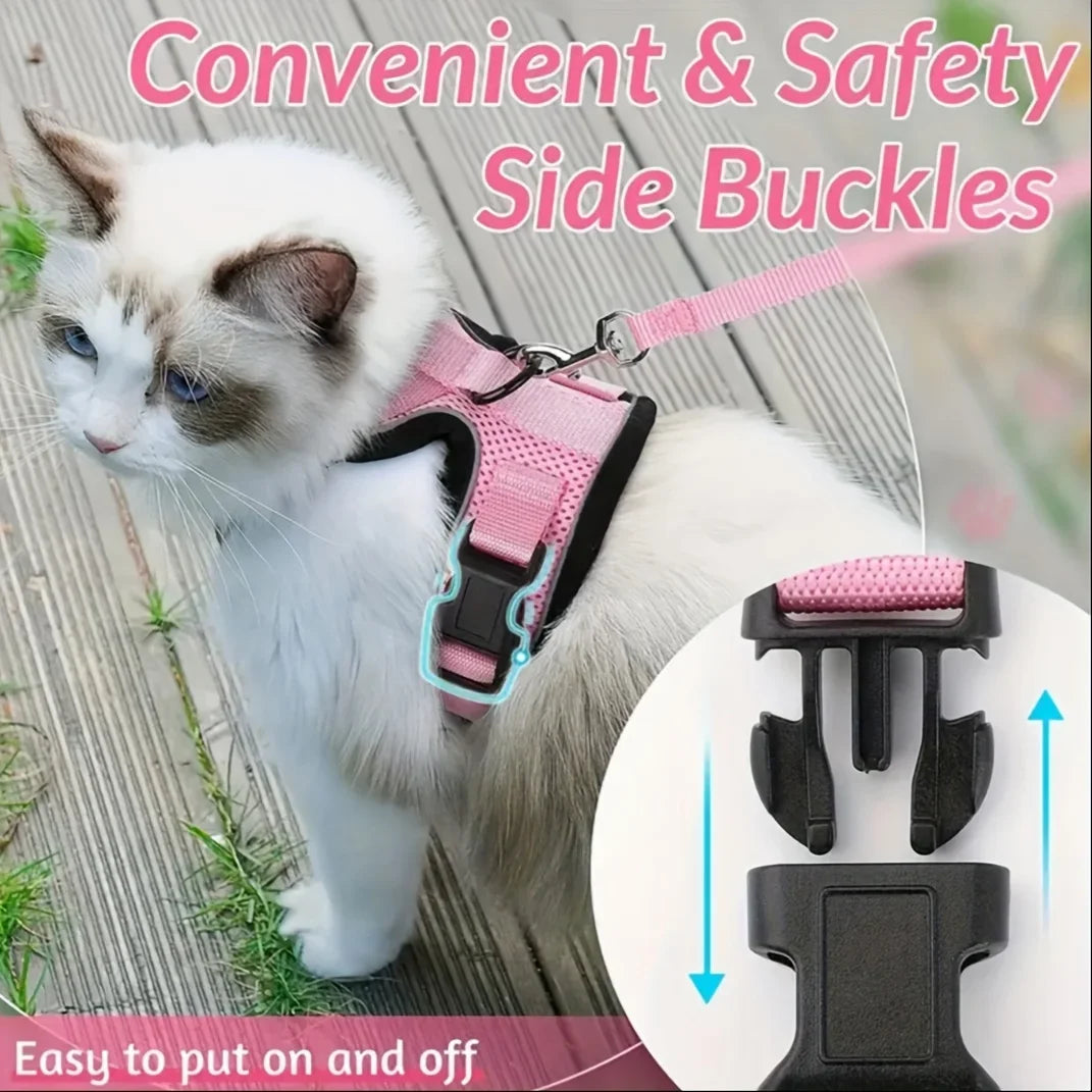 Cat Leash Non-Slip Adjustable Leash Non-Slip Vest