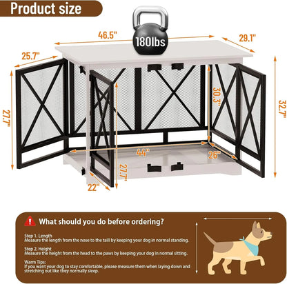 Dog Crate Furniture for X Large Breed Double Doors
