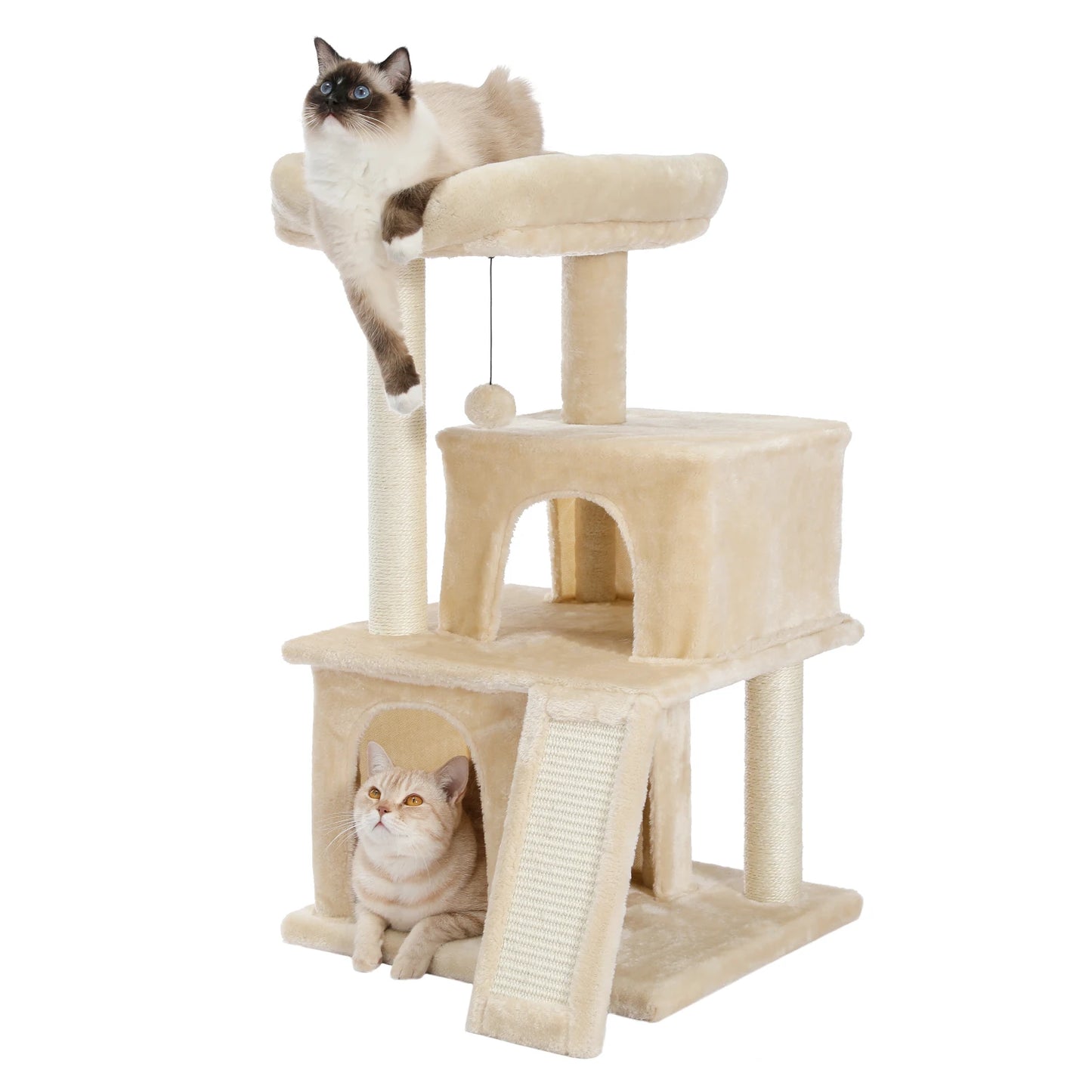 Small Cat Tree, Scratching Pad, Two Large Condos